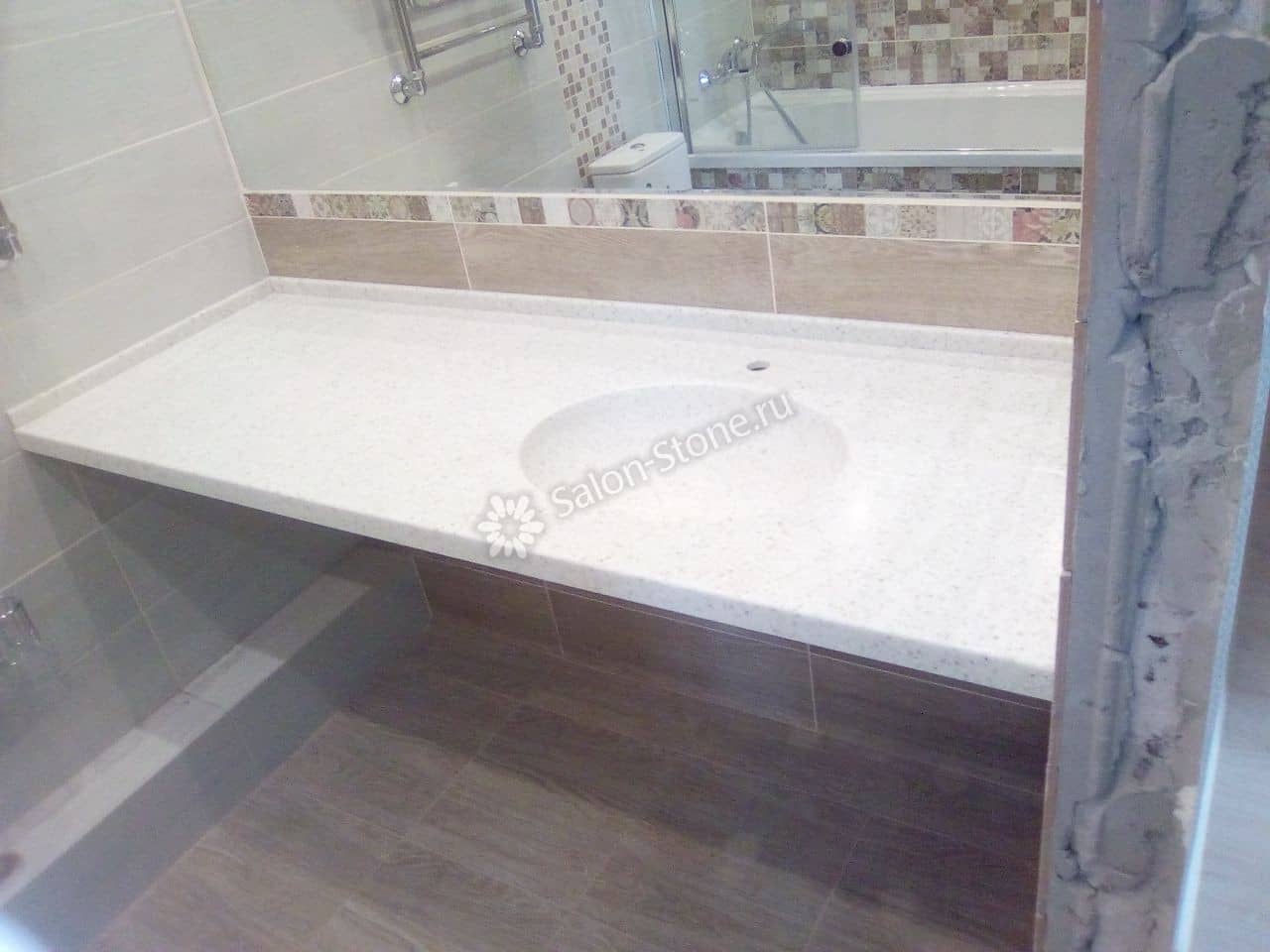Grandex столешница в ванну из искусственного камня с раковиной